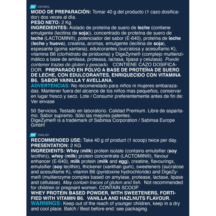 Comprar ISO PLUS ULTIMATE 2KG Vainilla y Avellana | Erix