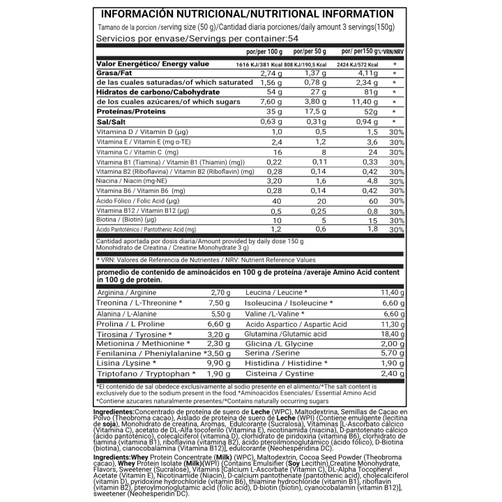 EFFECT MASS Chocolate 2720g