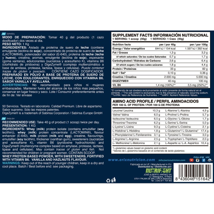 ISO Advanced Plus 2KG Vainilla y Avellana